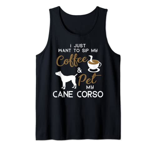 Cane Corso Dog Coffee lover owner Christmas Birthday Gift Camiseta sin Mangas