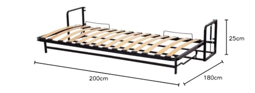 Murphy Bed - Classic Horizontal Wall Bed - Fold Up - Space Saving Folding Bed Frame - Pull Down (90 cm x 200 cm)