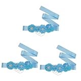 Holibanna 3 Stk Gürtel Braut Hochzeitsdekoration Dekorationen Für Strandkuchen Blumendekorationen Strohreiniger Strassbesatz Baby- -schärpe Hochzeitskleid Fräulein Zubehör Schleife