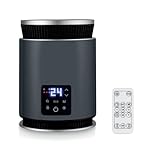 BLACK+DECKER 1.8kW Ceramic Desk Heater with 2 Heat settings, 360° Rapid Heating, 24 Hour Timer Remote Control, Grey, BXSH37034GB