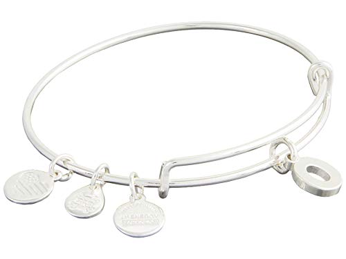 Image of Alex and Ani Expandable Bangle for Women, Initials A to Z Letter Charms, Shiny Finish, 2 to 3.5 in