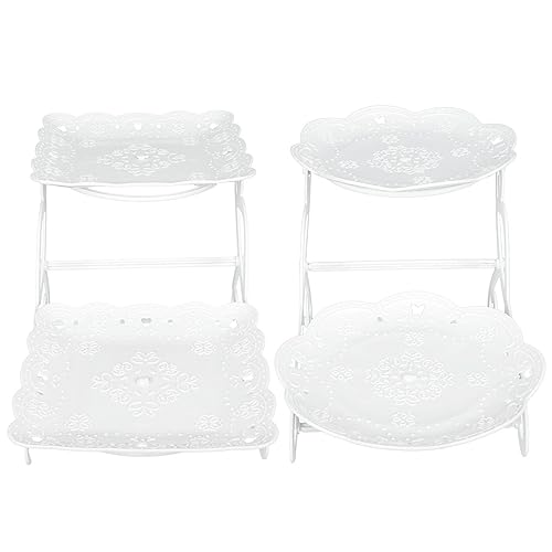 Yardwe 2 Sets Bicycle Snack Rack Cookie Cake Bike Dessert Table Display Set 2- Tier Cupcake Stand 2- Tier Cake Stand Muffin Server Stand Cookie Trays Fruit Plates Pastry Stand