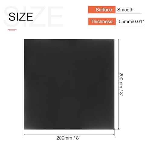 Image of MECCANIXITY Black ABS Plastic Sheet 8 x 8 x 0.02 Inch for Building Model, DIY Crafts, Panel, Pack of 2 Pcs