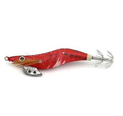 Appât de pêche vintage en bois rouge et noir rouge