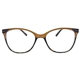 The Malibu Colorful Two Tone Readers Reading Glasses, Spring Hinge, Plastic Cat Eye Frame for Women + 1.50 Brown