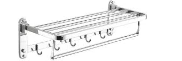 Perk Rack PERK Heavy Towel Rack with Hook 600MM (24 inch) Brass in New Conti ...