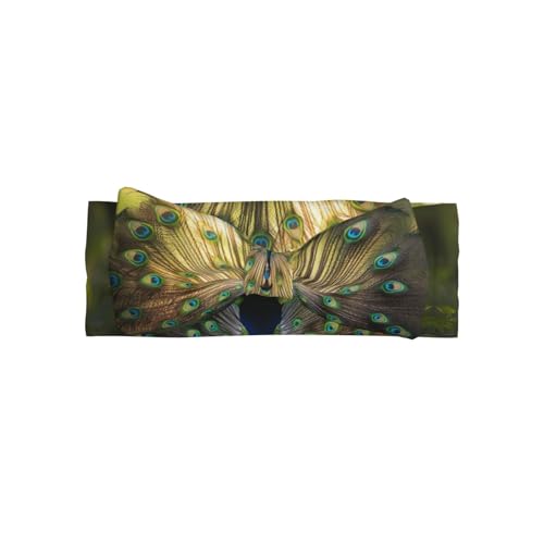 peacock spreading its tail Baby Headbands Soft Nylon Hairbands with Stretchy Bows Girls Hair Accessories for Newborn Infant Toddler Kids