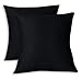 Copricuscini Fodere per Cuscini Quadrate, Impermeabile e Antimacchia, Decorazione per Divano Casa, 40x40 cm nero pacco da 2