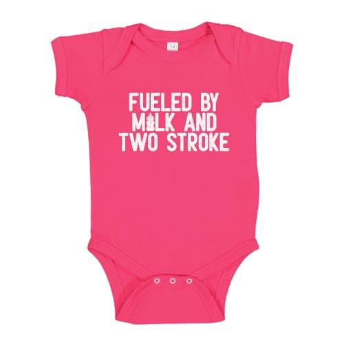 Fueled by Milk and Two Stroke Snowmobile Baby Bodysuit One Piece Or Toddler T-Shirt Funny Snowmobiling Baby Clothes