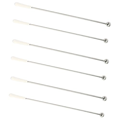 BESTYASH 6Pcs Stainless Steel Swizzle Stick for Cocktail Coffee Mixing Stirring Rods for Home Bar Restaurant Use for Iced Tea Sundaes Skid