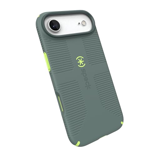 Image of Speck CANDYSHELL Grip +MS Case for iPhone 17 Air - NEO DRAB /Glow Green | Slim Protective Grip | Drop Protection | MagSafe Compatible