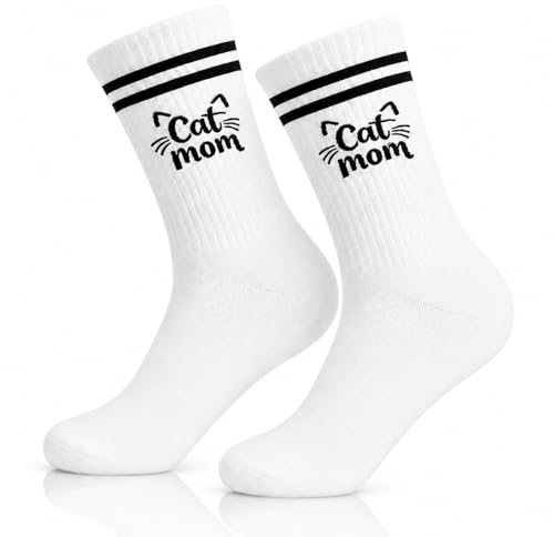 Scinzene Cat Mom Geschenk Set Damen Socken Mit Aufdruck Lustige Baumwollsocken Frauen Geburtstagsgeschenk Für Frauen Muttertagsgeschenk Geschenke Für Frauen Mama Geschenk Katz