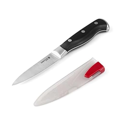 Sabatier Forged Triple-Riveted Stainless Steel Paring Knife with EdgeKeeper Self-Sharpening Sleeve, 3.5-Inch