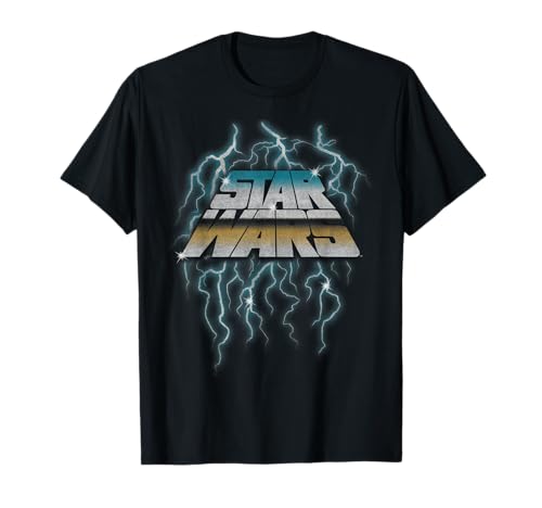 T-shirt Star Wars Lightning Logo affiche noir t-shirt homme vêtement geek
