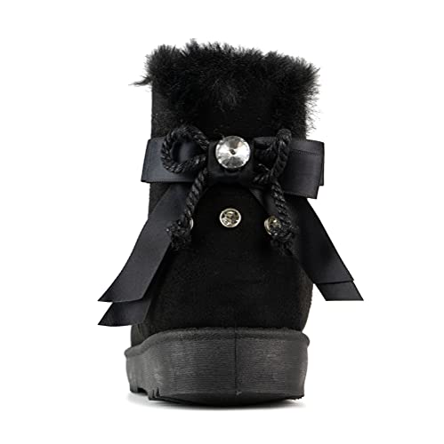 Forever Link Girls Faux Suede Soft Winter Warm Ankle Boots with Fur Lining4