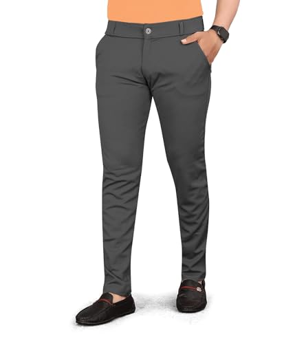 Image of Men's Lycrablend Soild Slim Fit Casual Trouser Pant