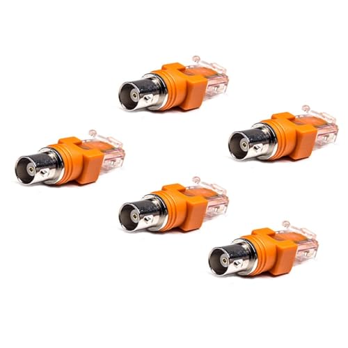 Adaptador 5 Piezas BNC Hembra a RJ45 Macho 50 Ohm miniatura 1