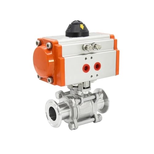 Vanne à bille pneumatique double effet à trois plateforme en inox 3/8 inch