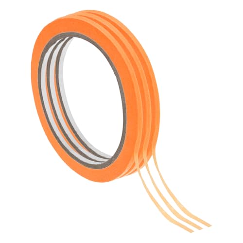 Image of PATIKIL Masking Tape 0.5 Inch x 22 Yard, 3 Roll General Purpose Adhesive Painting Tape Painters Tape for Arts Crafts Label, Orange