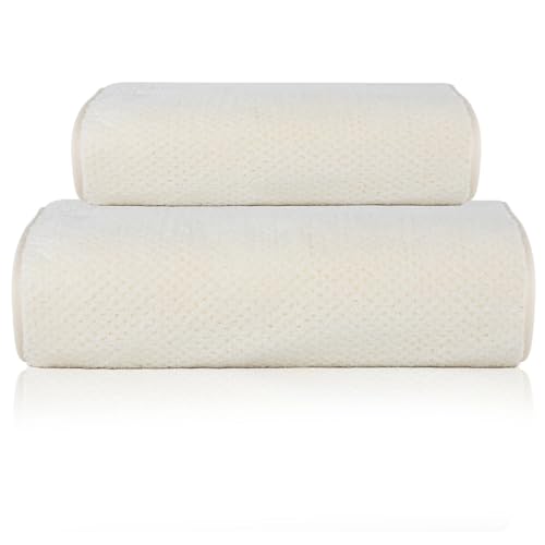 Drap de bain en microfibre argenté doux et léger style grand hôtel
