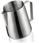 Bricco Per Latte In Acciaio Inox Con Scala Graduata – Misurino Professionale Per Montalatte E Cucina, 500 Ml Scarlet Espresso