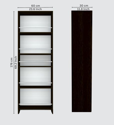 Image of SPECIALITY PANELS Kitchen Cabinet with 5 Open Shelves | Crockery Storage Cabinet | Space Organizer | Termites Resistance | Free Standing Wooden Cupboard for Kitchen Office Home | Dark Brown Wood