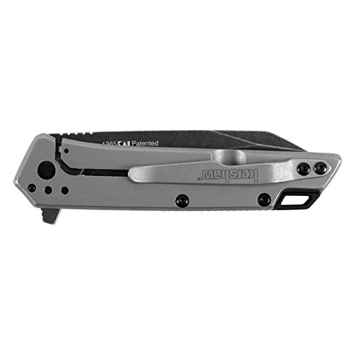 Kershaw Misdirect Pocketknife; 2.9 In. 4Cr13 Black-Oxide Blackwash Finish Blade, Stainless Steel Stonewash Finish Handle Equipped With Speedsafe Assisted Opening, Flipper And Frame Lock (1365) #TOP5