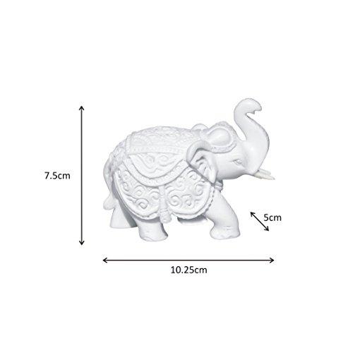 Image of Handicrafts Paradise Resin Trunk Up Elephant Marble Finish Showpiece for Home Decor Return Gift - 3 Inch