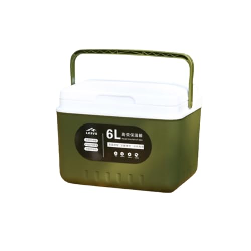 Deronder屋外断熱ボックスクーラー、小型食品および飲料クーラー6L/9L/15L/24L屋外断熱容器、温冷食品クーラー、ピクニック、キャンプ、旅行、ビーチ用のポータブルクーラー (6L)