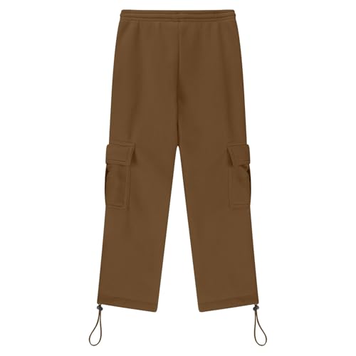 Boys Cargo Pants for Teens Solid Color Elastic Waist Trousers with Pockets Trendy Summer Casual Y2k3