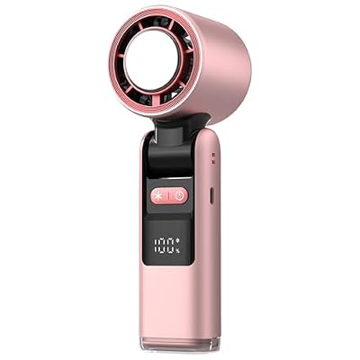 Foldable Handheld Cooling Fan 100 Wind Speeds Handheld Portable Turbo Fan 4000mAh Battery W/Digital Display for Beach Vacation Cooking Office Travel Camping (Pink)