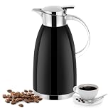 Esilihom 2.3L Thermal Coffee Jug,Double-Walled Vacuum Carafe Jug, Stainless Steel Coffee Pot, Insulated Teapot with Press Button Top, Warm & Cold Retention for Tea, Water, Drink (Black)