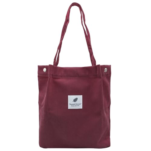 YDHfdc Borsa di Tela in Velluto a Coste Tote Bag Tela Grande Capacità Borsa Shopper Donna Borsa a...