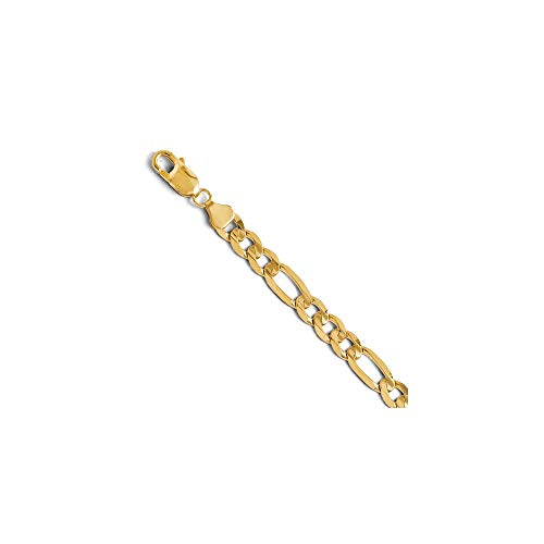 14k Yellow Gold 7mm Flat Link Figaro Chain Necklace 24 Inch Pendant Charm Beveled Fine Jewelry For Women Gifts For Her 14k Yellow Gold 7mm Flat Link Figaro Chain Necklace 24 Inch Pendant Charm Beveled Fine Jewelry For Women Gifts For Her