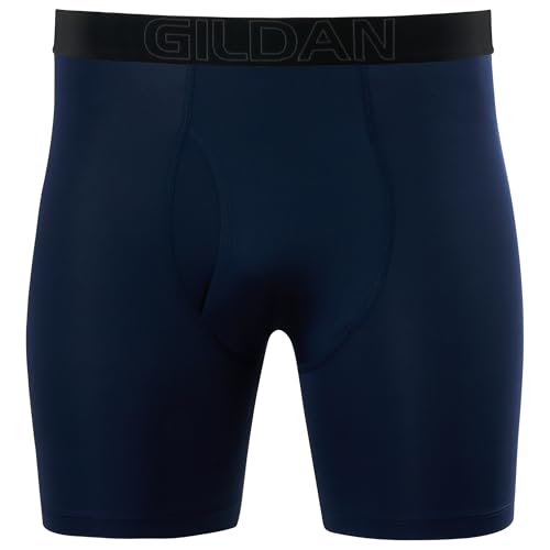 Gildan Men's Performance Underwear Boxer Briefs, Black/Brilliant Blue/Navy/Mosaic Blue (6-pack), Small - image 4