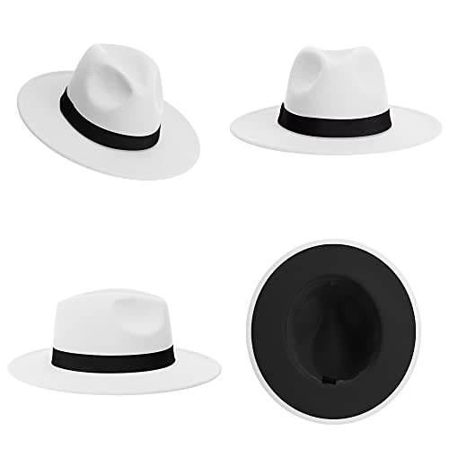 Image of Womens & Mens Fedora Hats, Wide Brim Fedora Hats for Women Men