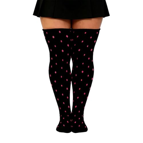 Image of YELAIVP Plus Size Thigh High Socks Extra Large Stripe Over Knee High Stockings for Women