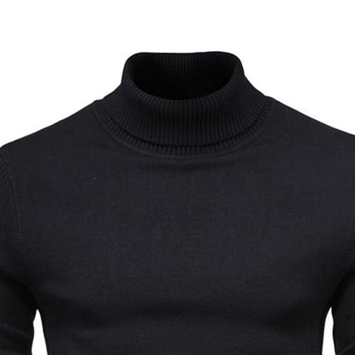 JEKE-DG Men's Turtleneck Casual Knitted Pullover Sweater Slim Fit Solid Fashion Sweater Long Sleeve Basic Warm Sweaters3