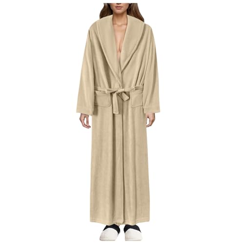 Albornoz suave para mujer como camisón con absorción óptima velocidad de secado para el bienestar en el hogar, amarillo, L