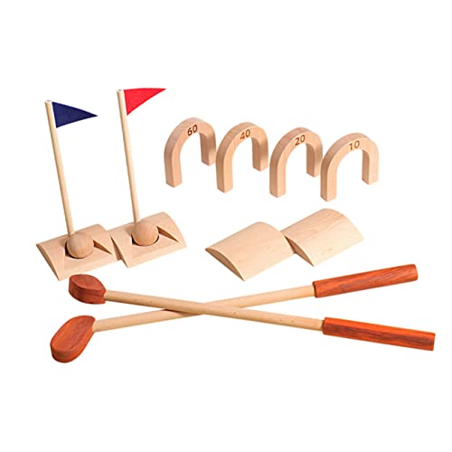LIOOBO 1 Set Wood Golf Indoor Outdoor Fun Golf Kit for Interactive Sports Props for Lightweight Portable Design Active Play