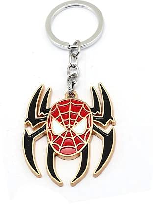 TeczestStylish SpiderMan With Spider Logo Metal Keychain Key Ring|Cool SpiderMan With Logo Keychain Key Ring For Bike, Car And Home Keys.