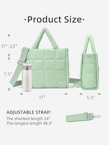 Image of WESTBRONCO Puffer Crossbody Bags for Women Quilted Tote Bag Puffy Weekender Overnight Bag Nylon Shoulder Handbag