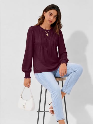 Image of AUTOMET Womens Long Sleeve Shirts Fall Blouses Tops Business Casual Outfits