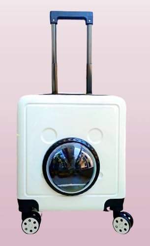 Dog Trust Cat Trolley Case Backpack Transparent Astronaut Pet Rolling Carrier Space Breathable Tote Carrying Bag for Small Animals Rabbit Hiking White