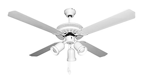 ORBEGOZO VENTILACIÓN CT35132B Ventilador de Techo con luz, 4 Palas Reversibles, diámetro 132 cm, Potencia de 60 W y 3 velocidades, Blanco