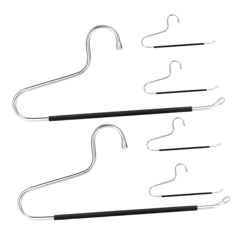 VICASKY Lot De 6 Cintres Métalliques Antidérapants pour Pantalons Et Jeans en Acier Inoxydable, Cintres Gain De Place Multifonctions pour Vêtements L'armoire