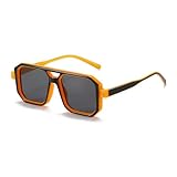 XXGJOALD New 2025 Sonnenbrille Sunglasses Double Beam Sun Glasses Anti-UV Spectacles Eyeglasses(Orange)