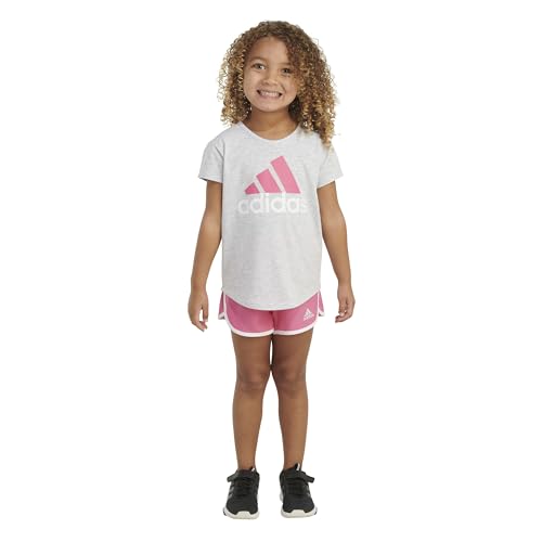 Image of adidas girls Graphic Tee & Gym Shorts T-shirt Set