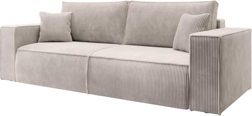 Selsey Sofa Schlafsofa Couch Mit Stauraum Schlaffunktion Pflegeleicht Polyurethanschaum Kordsamt Weich Creme Farese