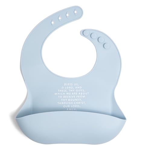 Image of Be A Heart Silicone Baby Bibs, Adjustable Waterproof Bibs, Meal Blessing Bibs